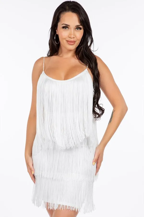 All Out Fringe Mini Dress