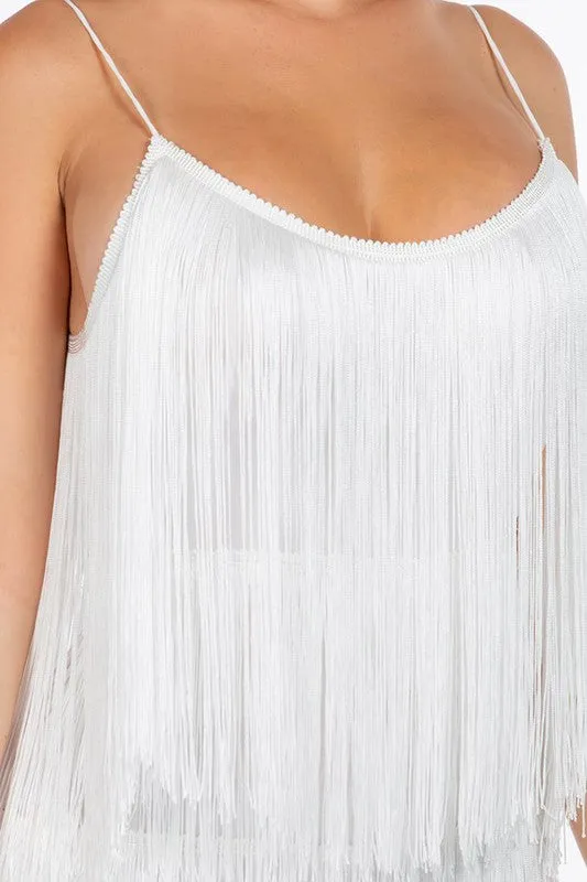 All Out Fringe Mini Dress