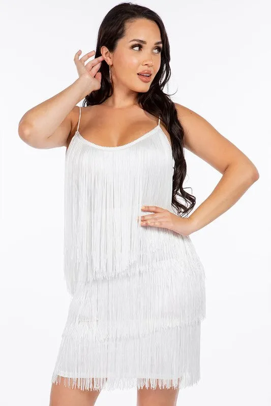 All Out Fringe Mini Dress