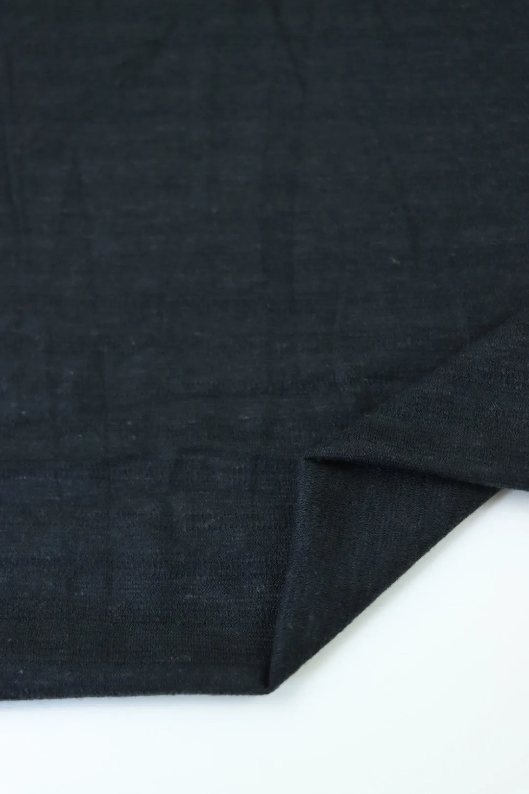 Black Textured Stripe Organic Cotton & Hemp Jersey