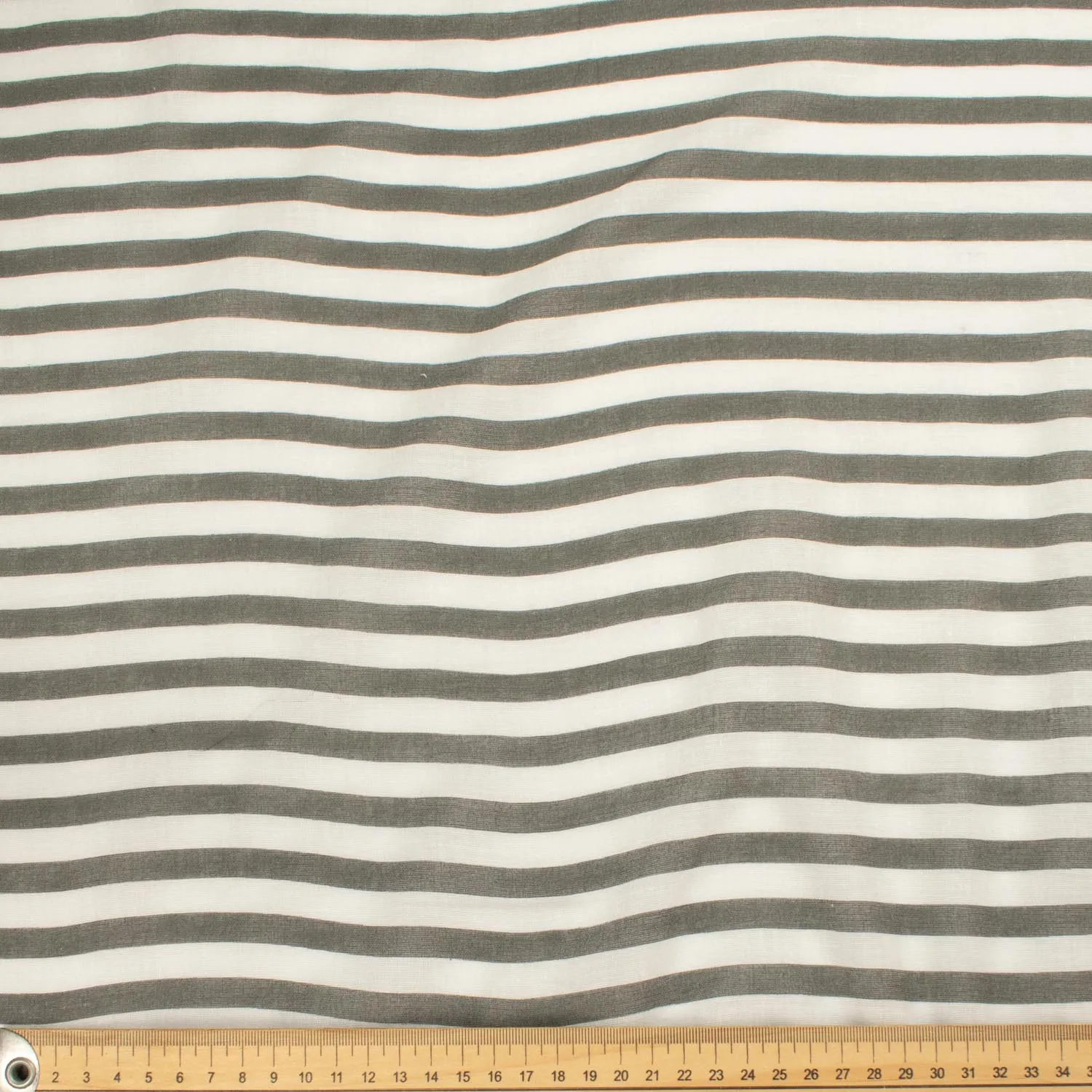 Border Printed Cotton Voile Design-3 Grey & White Stripes/Checks