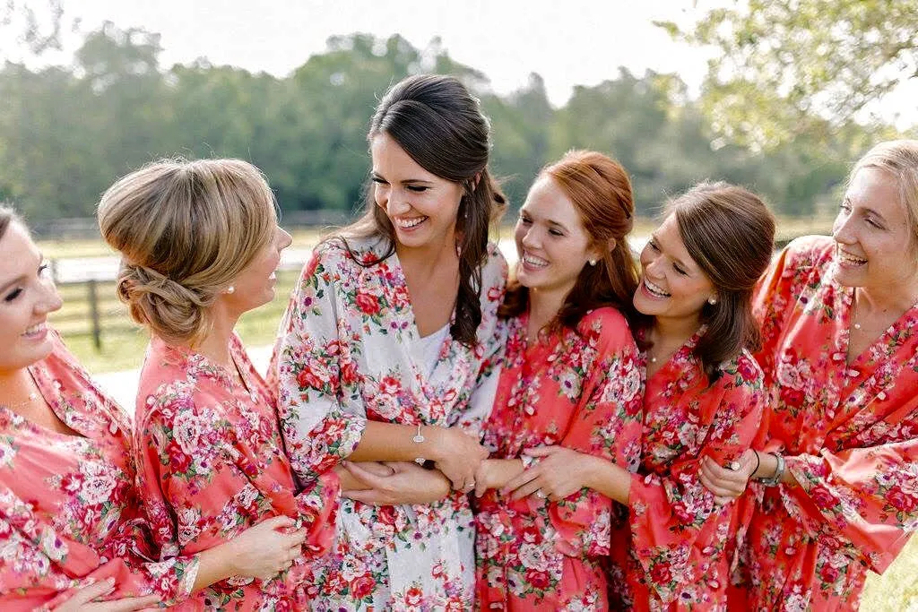 Bridesmaid Robes, MIX&MATCH, Bridesmaid Gifts, Floral Robe, Kimono Robe, Wedding Robe, Robes,Set of Bridesmaids Robes, Bridesmaids Party