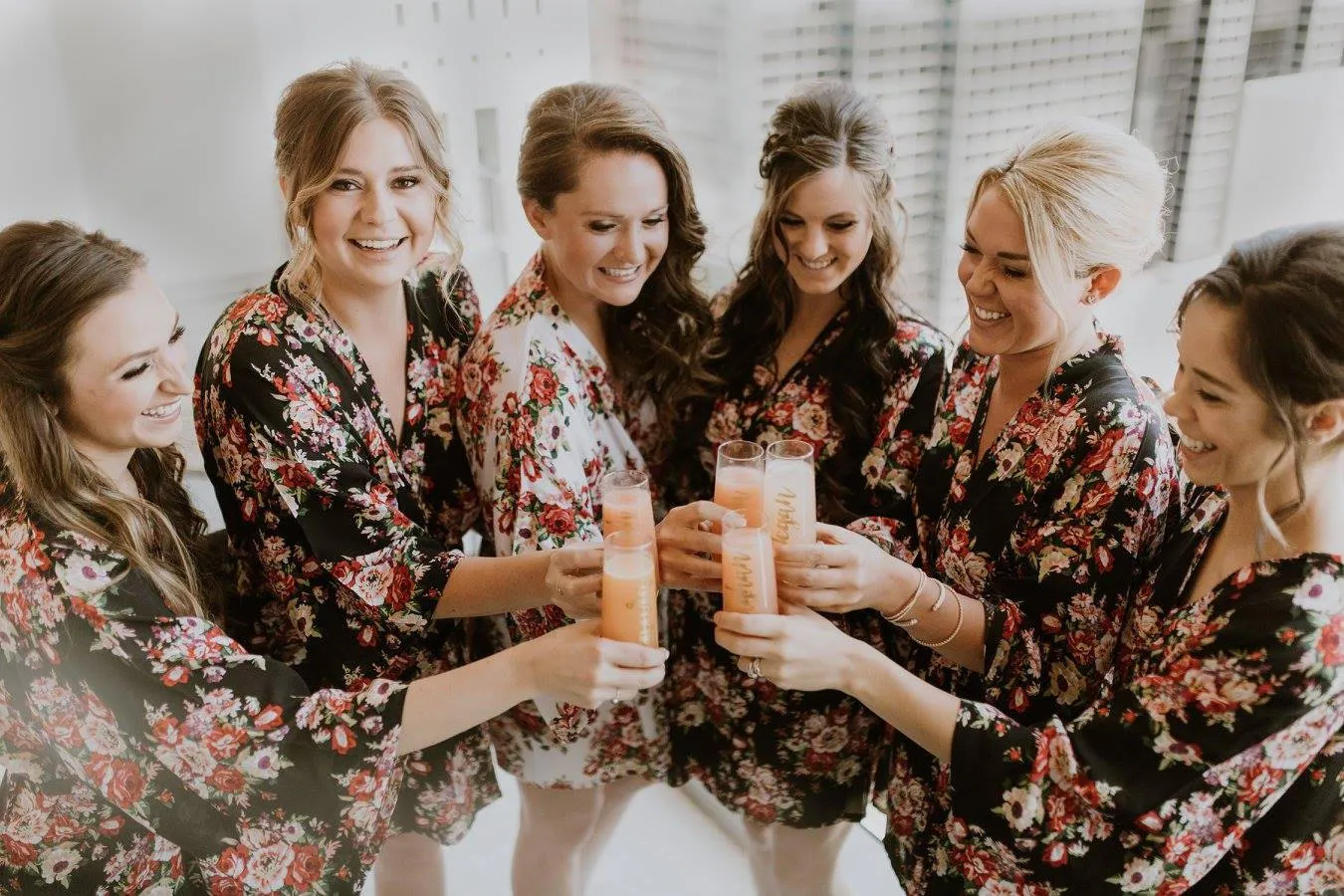 Bridesmaid Robes, MIX&MATCH, Bridesmaid Gifts, Floral Robe, Kimono Robe, Wedding Robe, Robes,Set of Bridesmaids Robes, Bridesmaids Party