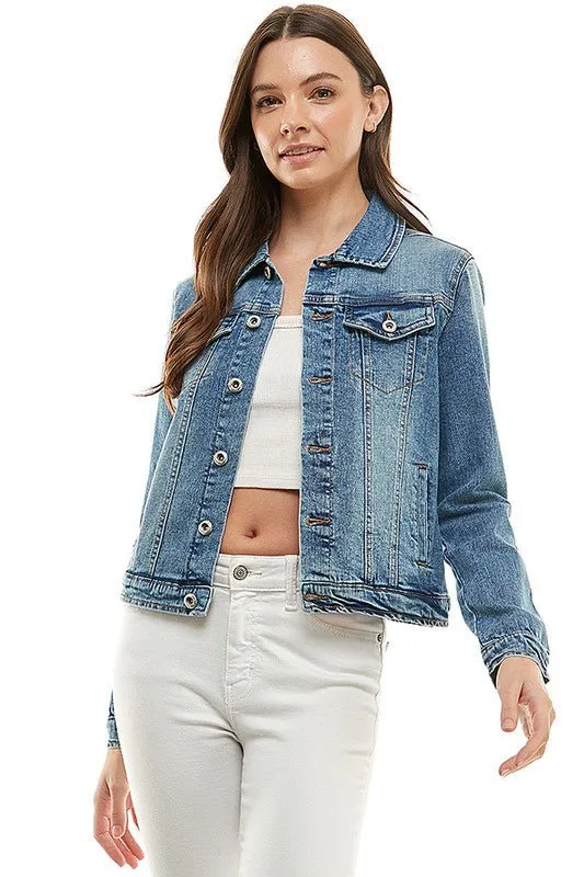 Casual Jean Jacket With Buttons