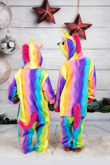 Customized Rainbow Unicorn One piece Pajamas for kids with names