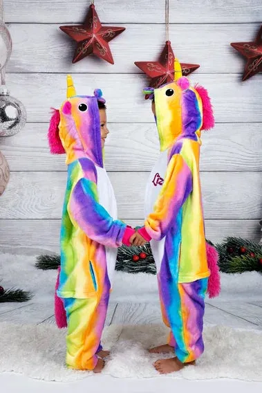 Customized Rainbow Unicorn One piece Pajamas for kids with names