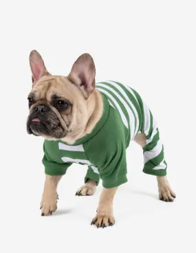 Dog Green & White Stripes Pajamas