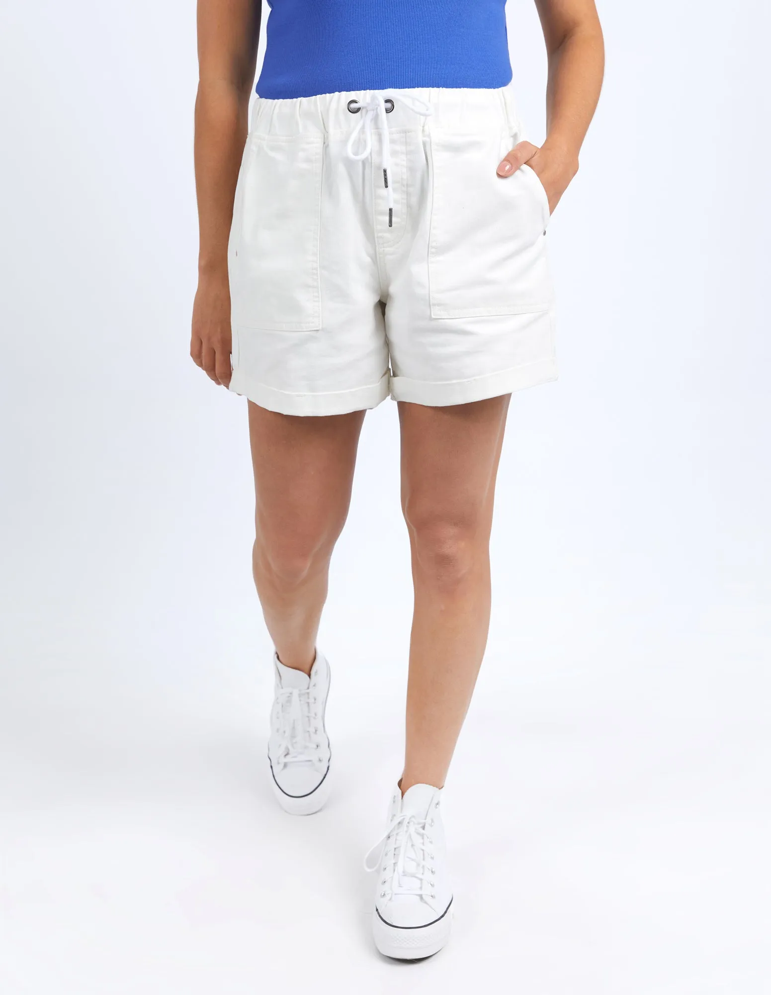 Emma Relaxed Denim Short Vintage White