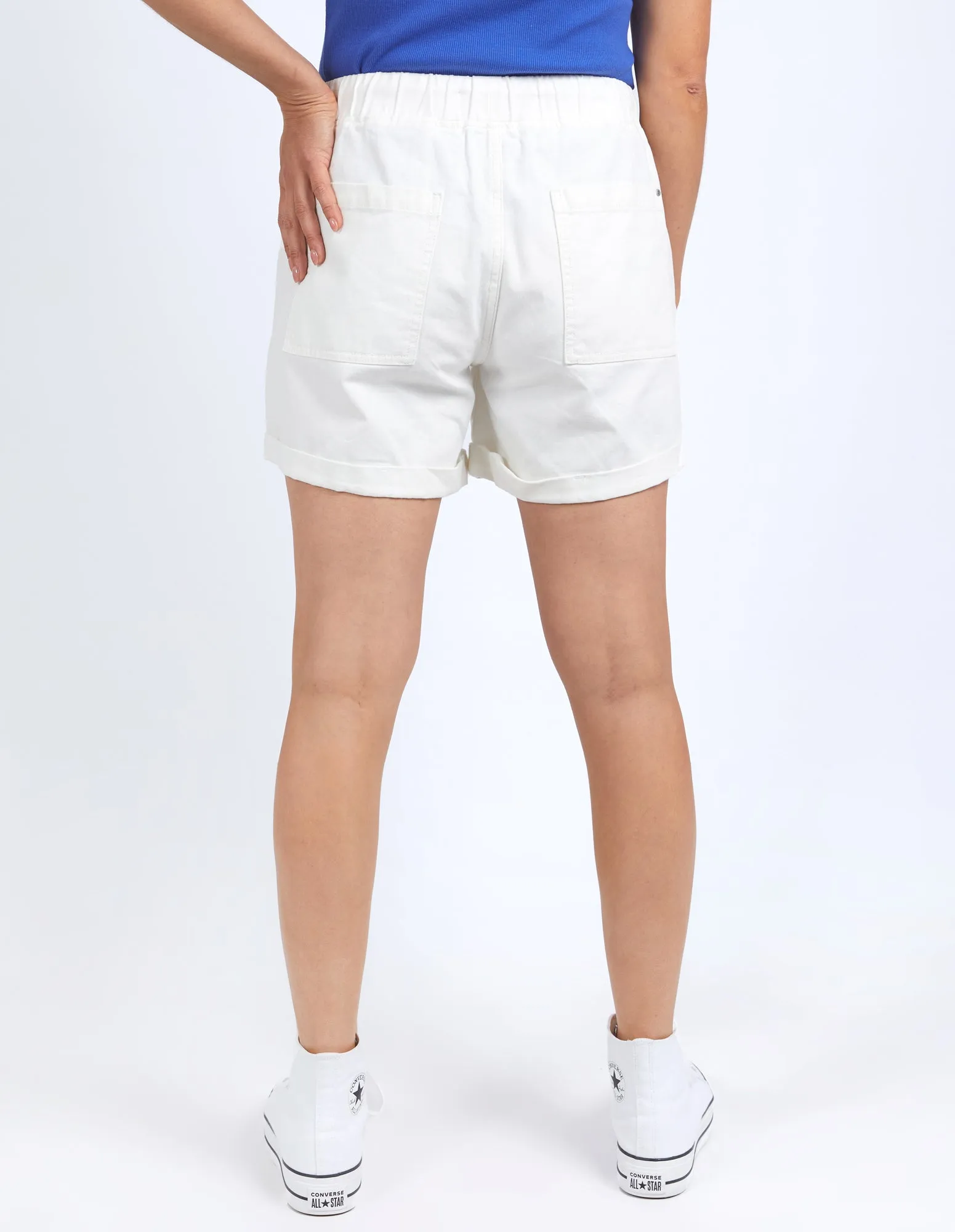 Emma Relaxed Denim Short Vintage White