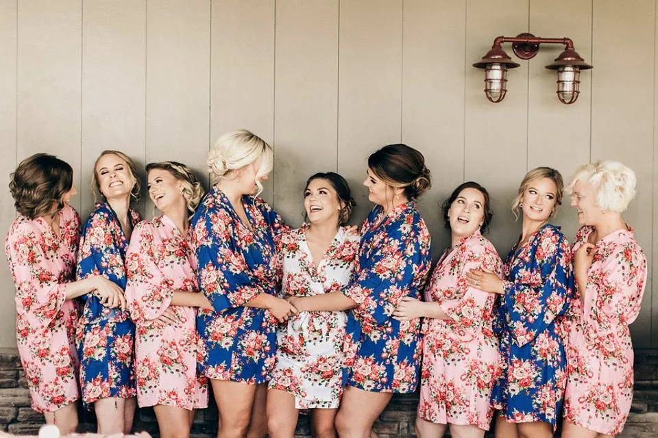 Floral Bridesmaid Robes, Robe for Bridesmaid, Gift for Bridesmaid, Bridesmaids Gift, Bridal Robes, Bridal Robe Set, Wedding Robe