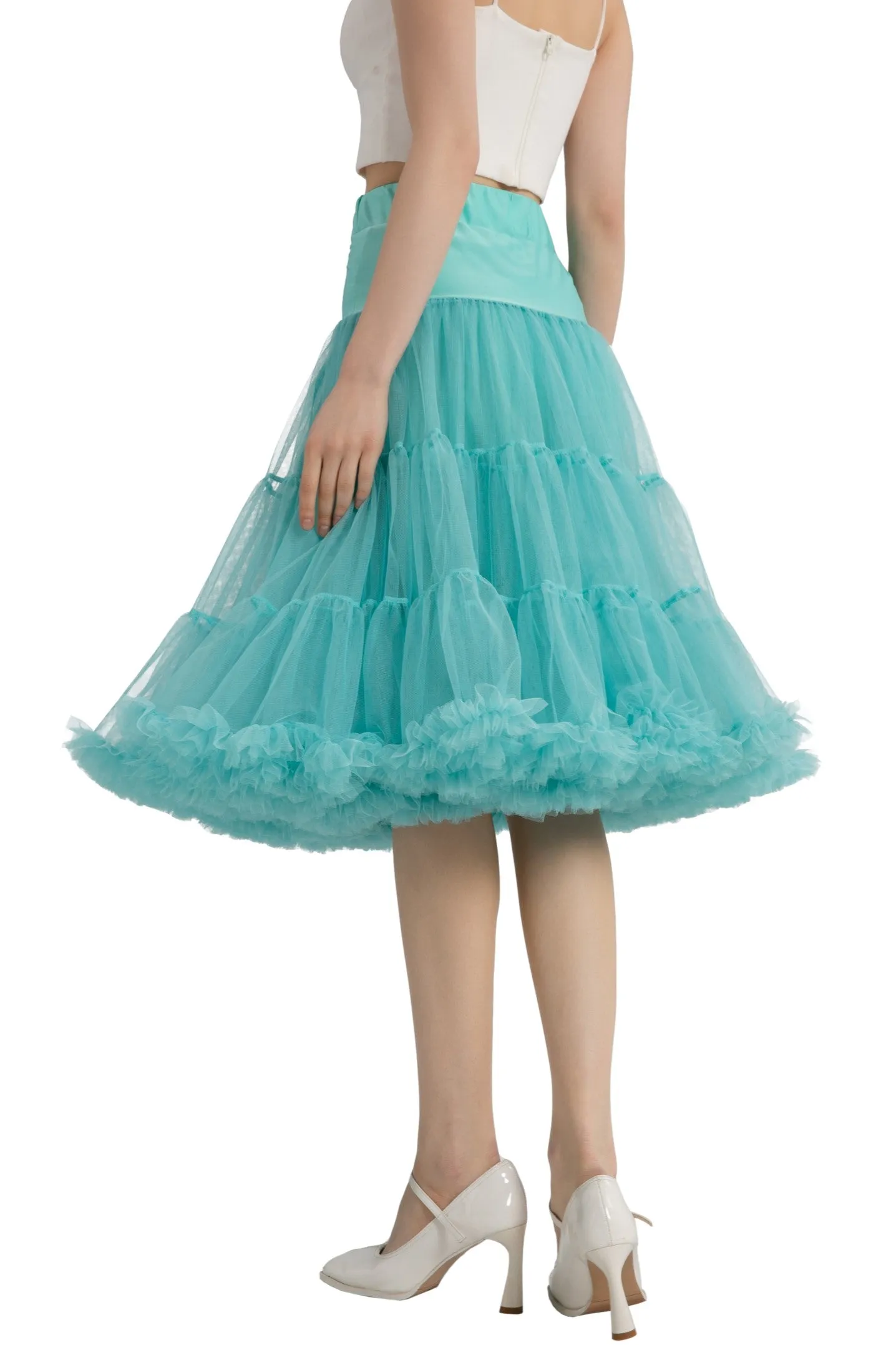 Fluffy Net Petticoat 25.5 Inches In Celeste Blue