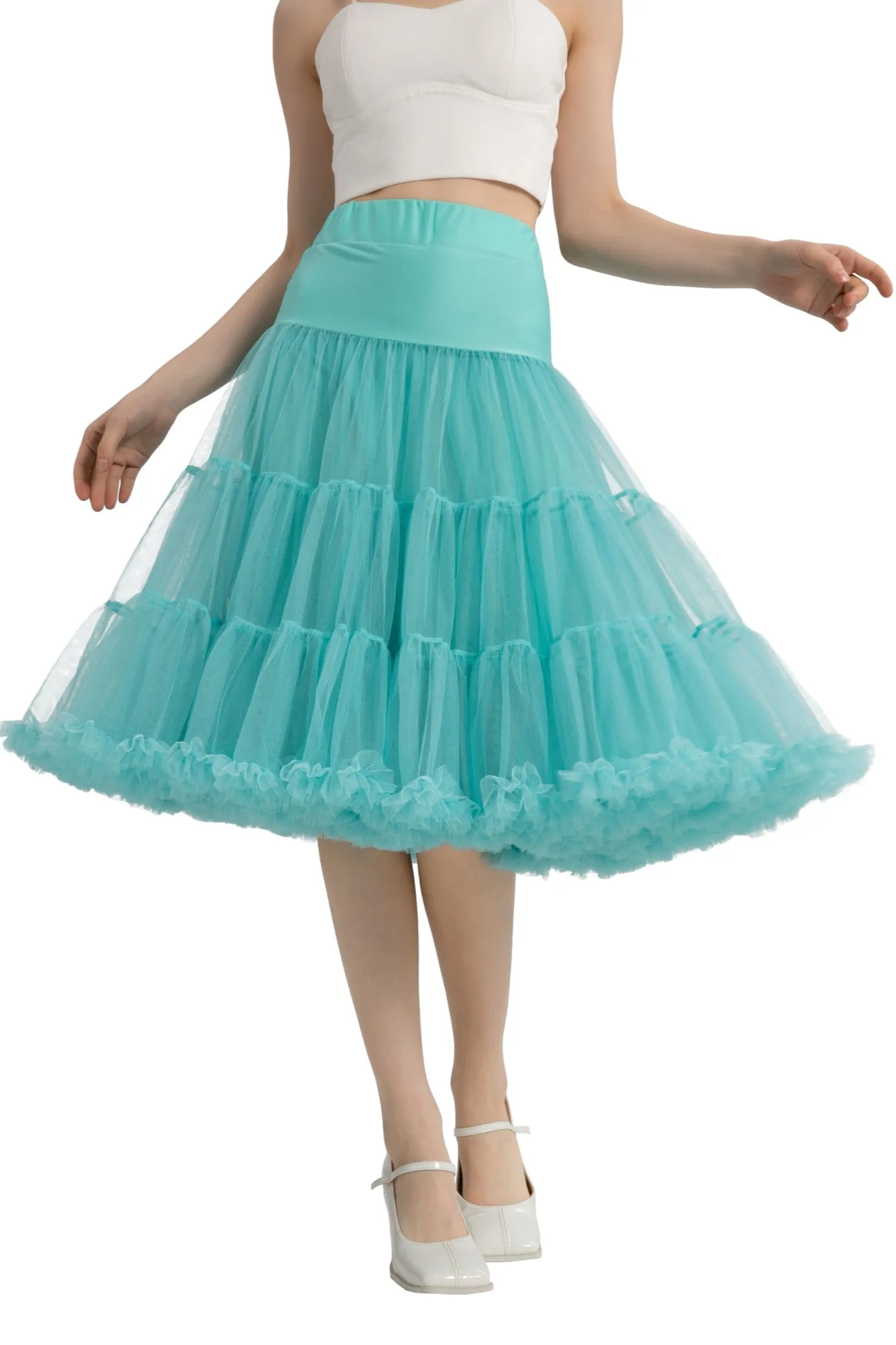 Fluffy Net Petticoat 25.5 Inches In Celeste Blue