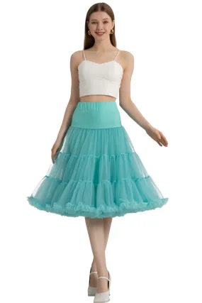 Fluffy Net Petticoat 25.5 Inches In Celeste Blue