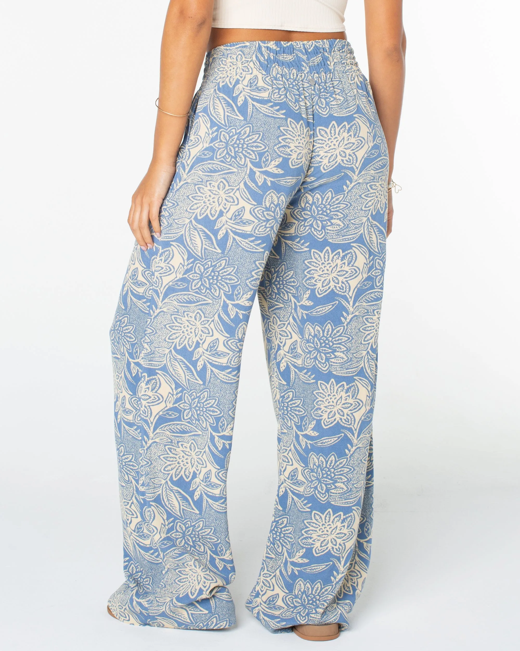 Forever And A Day Wide Leg Pant - Infinity Blue Lotus Batik