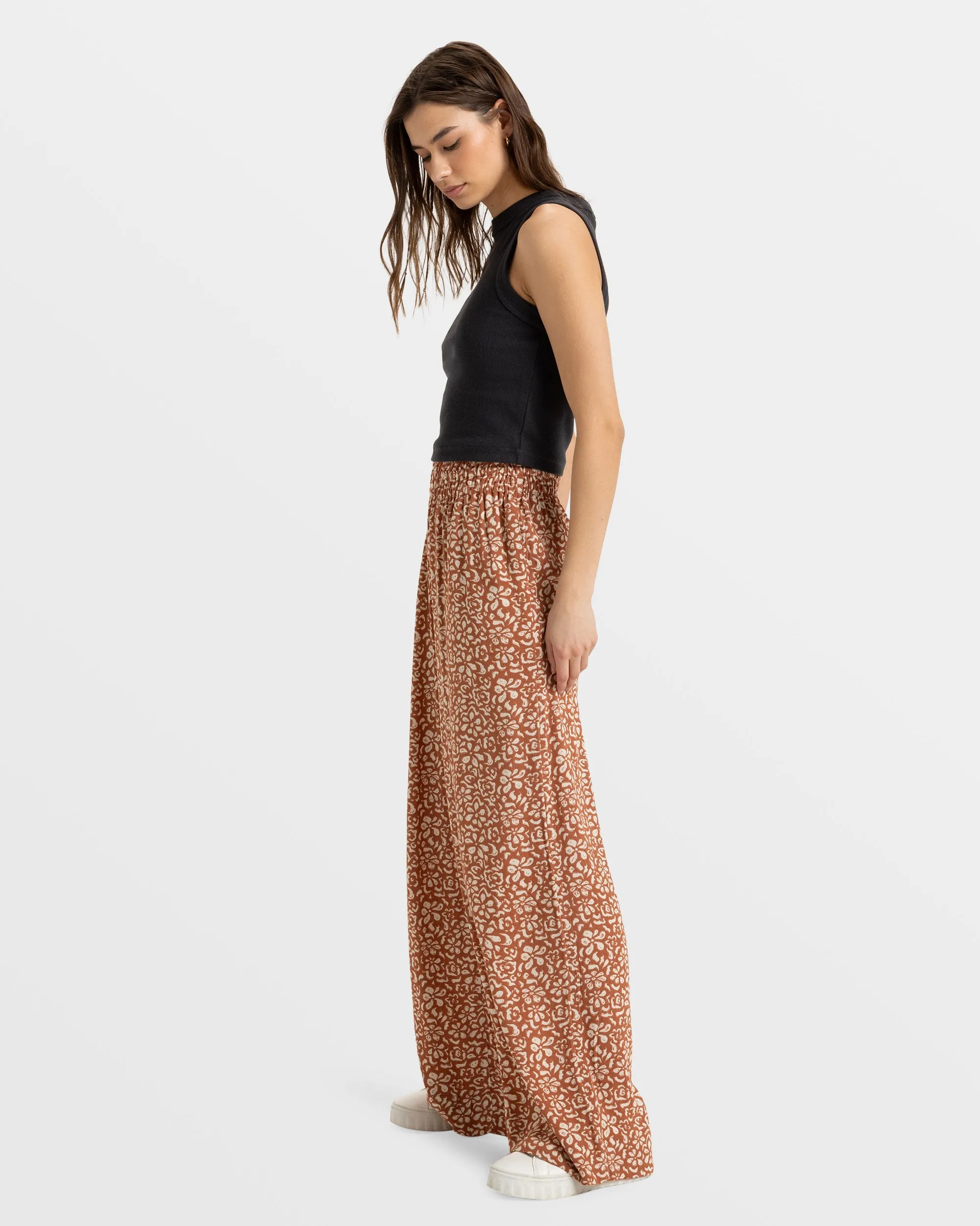 Forever And A Day Wide Leg Pants - Russet Freefallin Floral Fresh