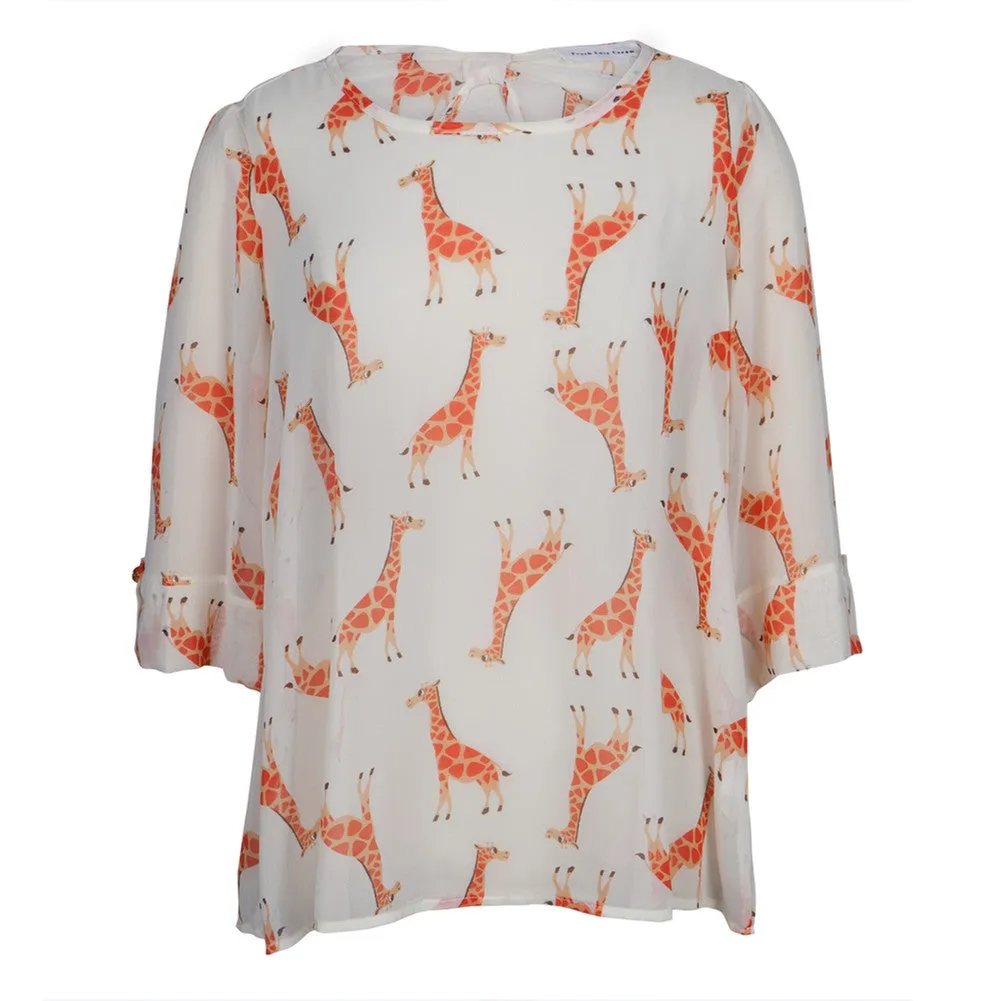 Giraffe Standing All-Over Women's Blouse