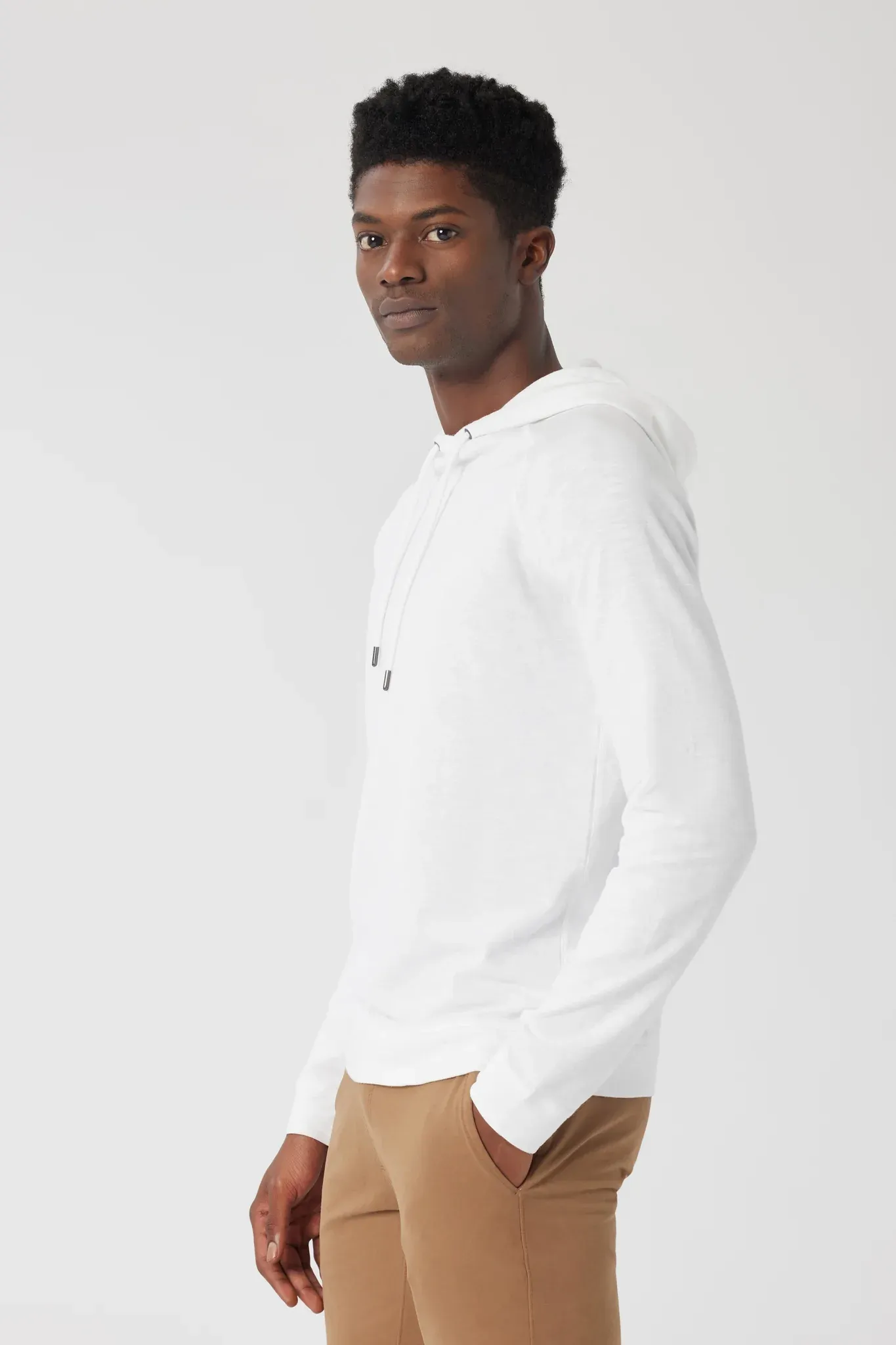 Good Man Brand LS Hoodie Soft Slub - White