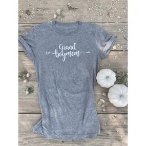 Grand Boymom Soft Script Grey Crew Tee