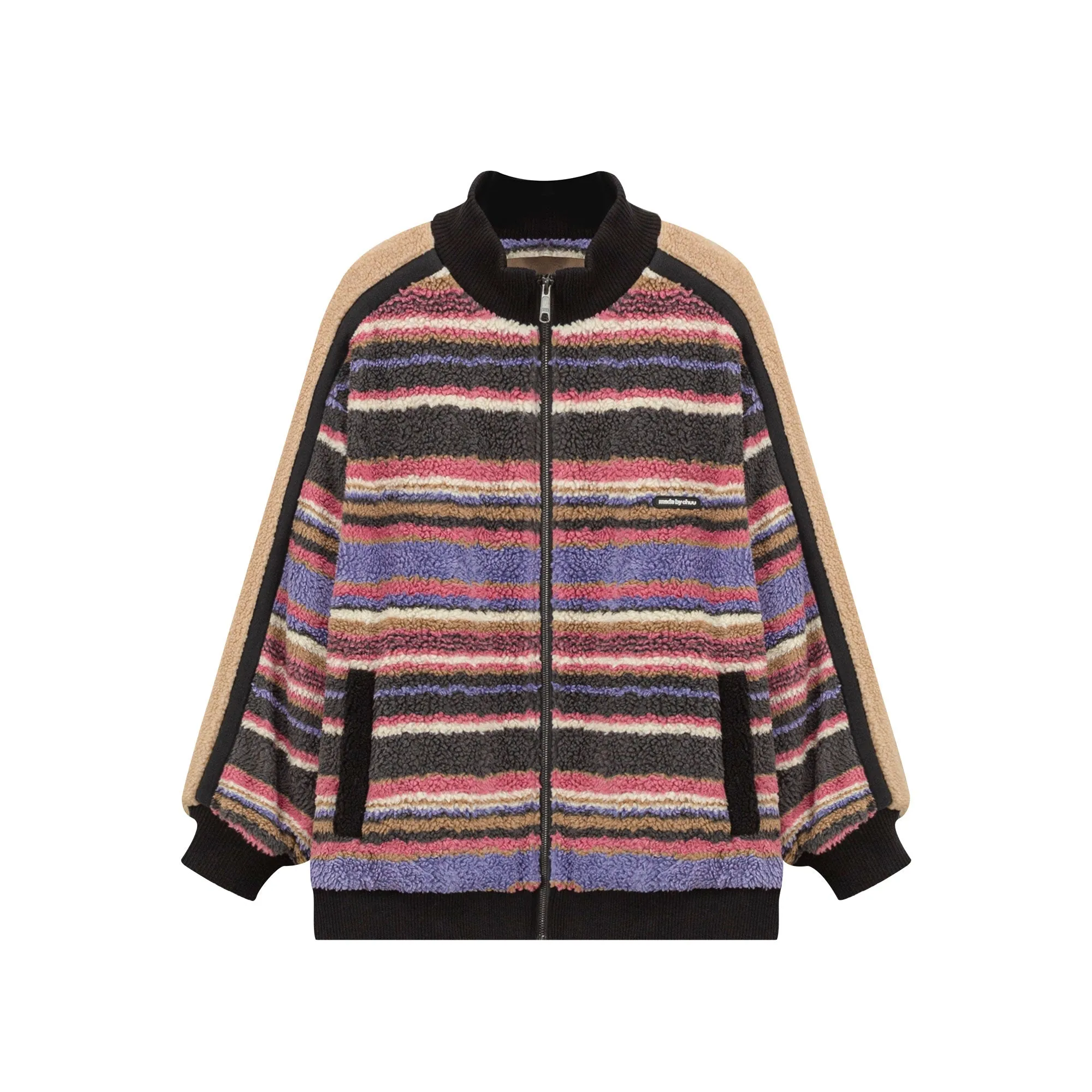 I See The Light Striped Fleece Overfit Jacket