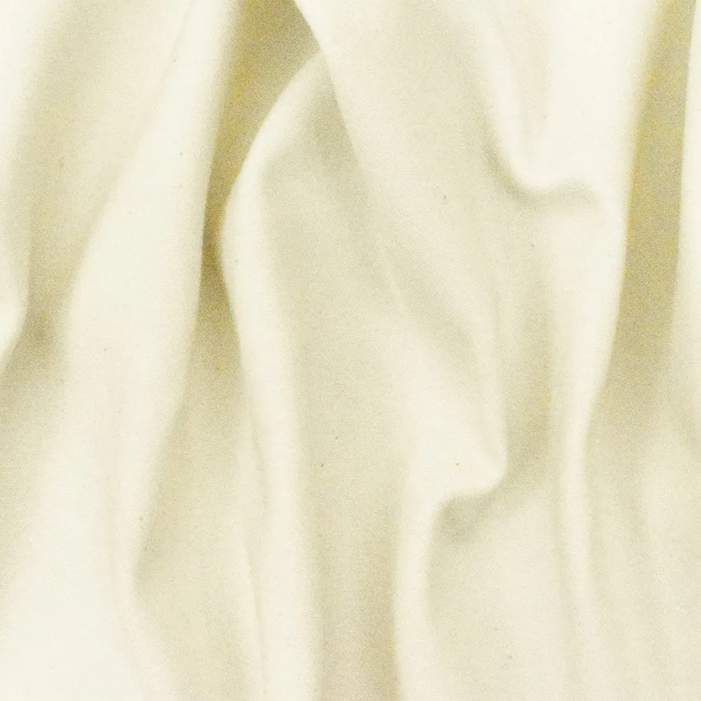 Ivory Solid Stretch Cotton Blend Twill Woven Fabric