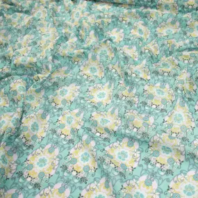 Japanese Pure Cotton Lawn Prints Design-218 Teal Florals