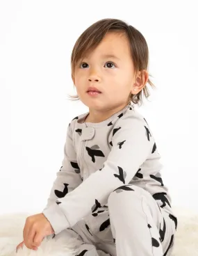 Kids Footed Grey Bird Pajamas