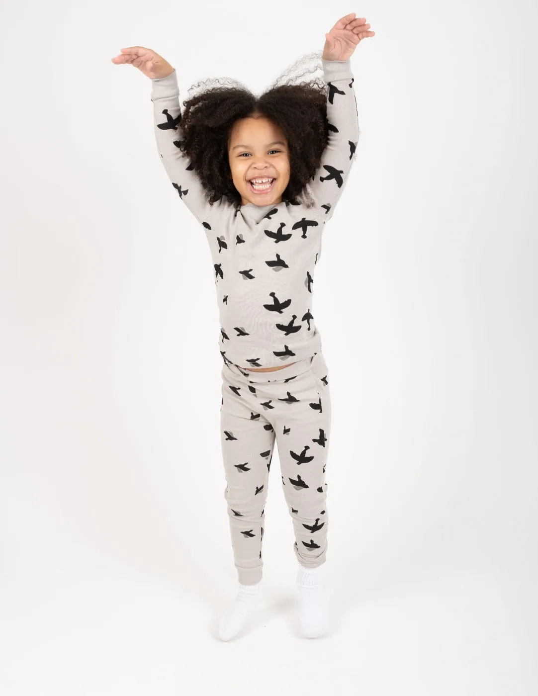 Kids Grey Bird Pajamas