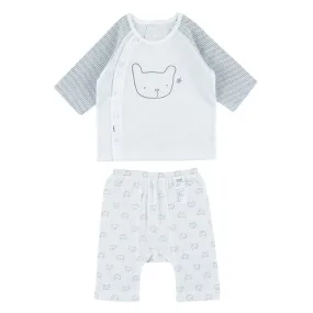 Kids Summer Short Shirt Cotton Cool Mesh Pajamas Set - Soft Bear