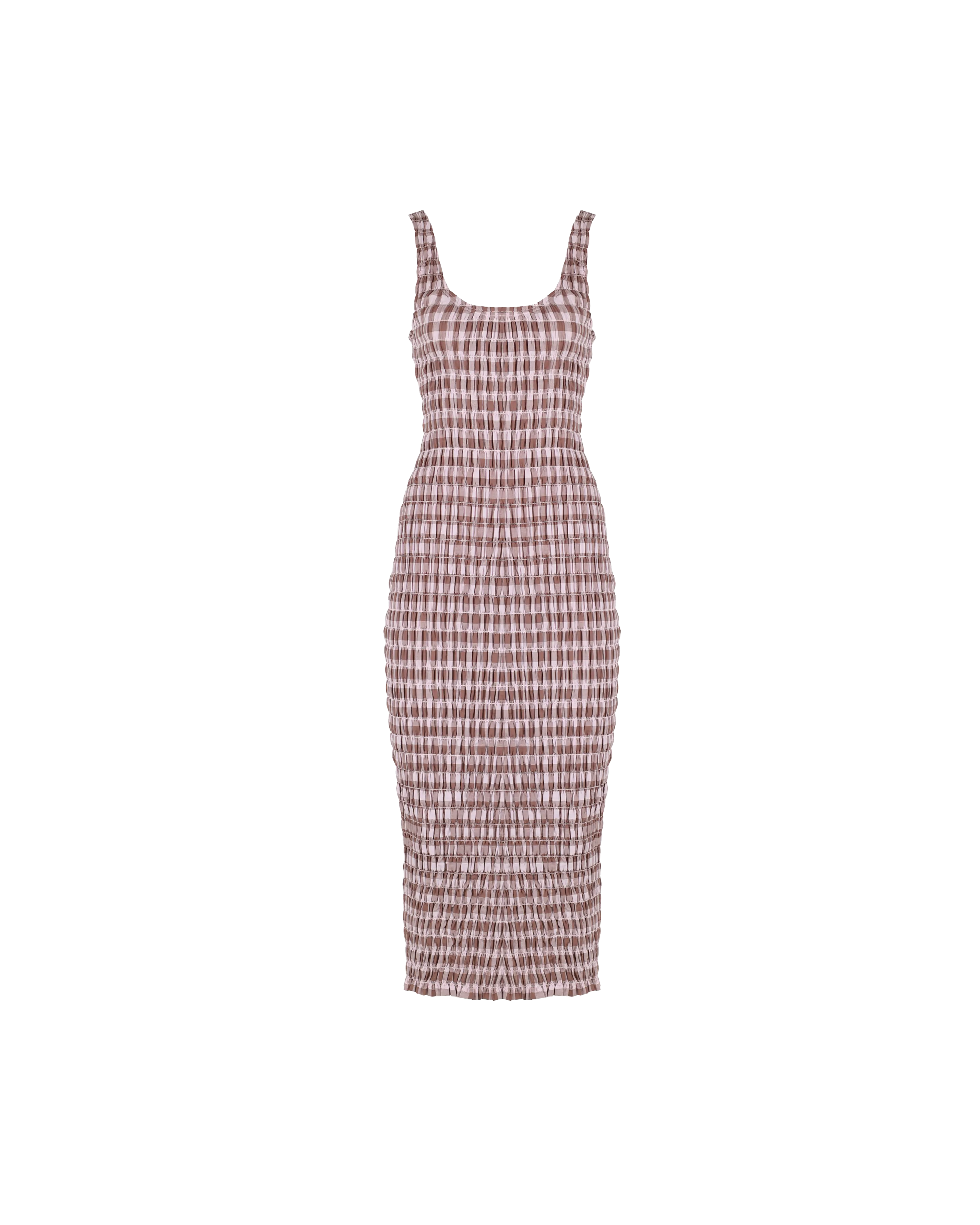 KLEIN GINGHAM MIDI DRESS LILAC GINGHAM