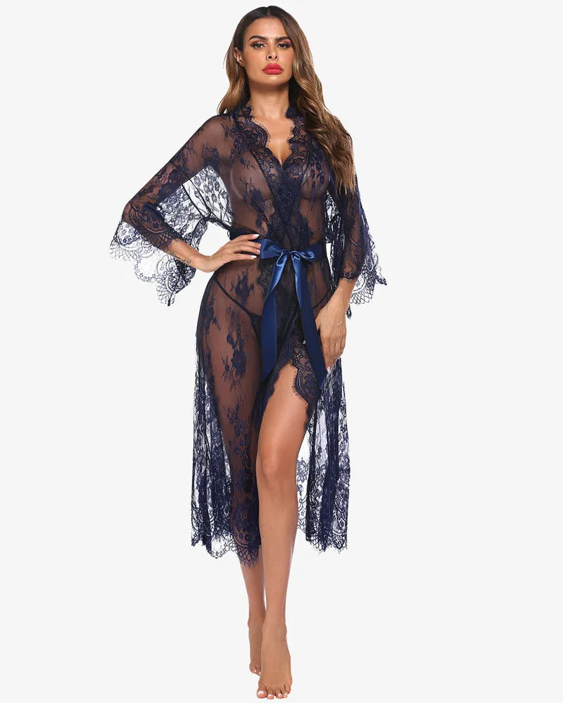 Lace Kimono Robe Sheer Nightdress