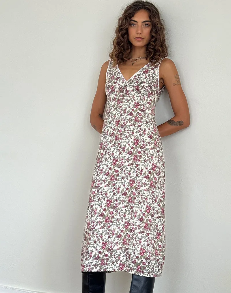 Lavisha Midi Dress in Vintage Bloom Ivory