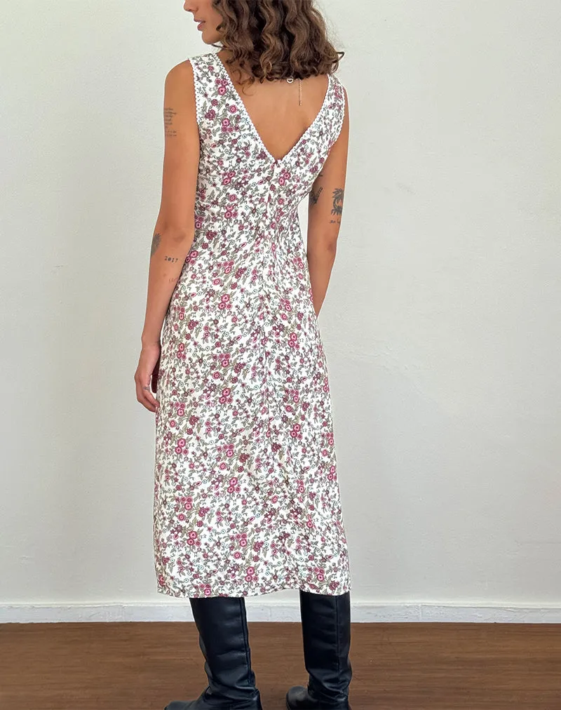 Lavisha Midi Dress in Vintage Bloom Ivory