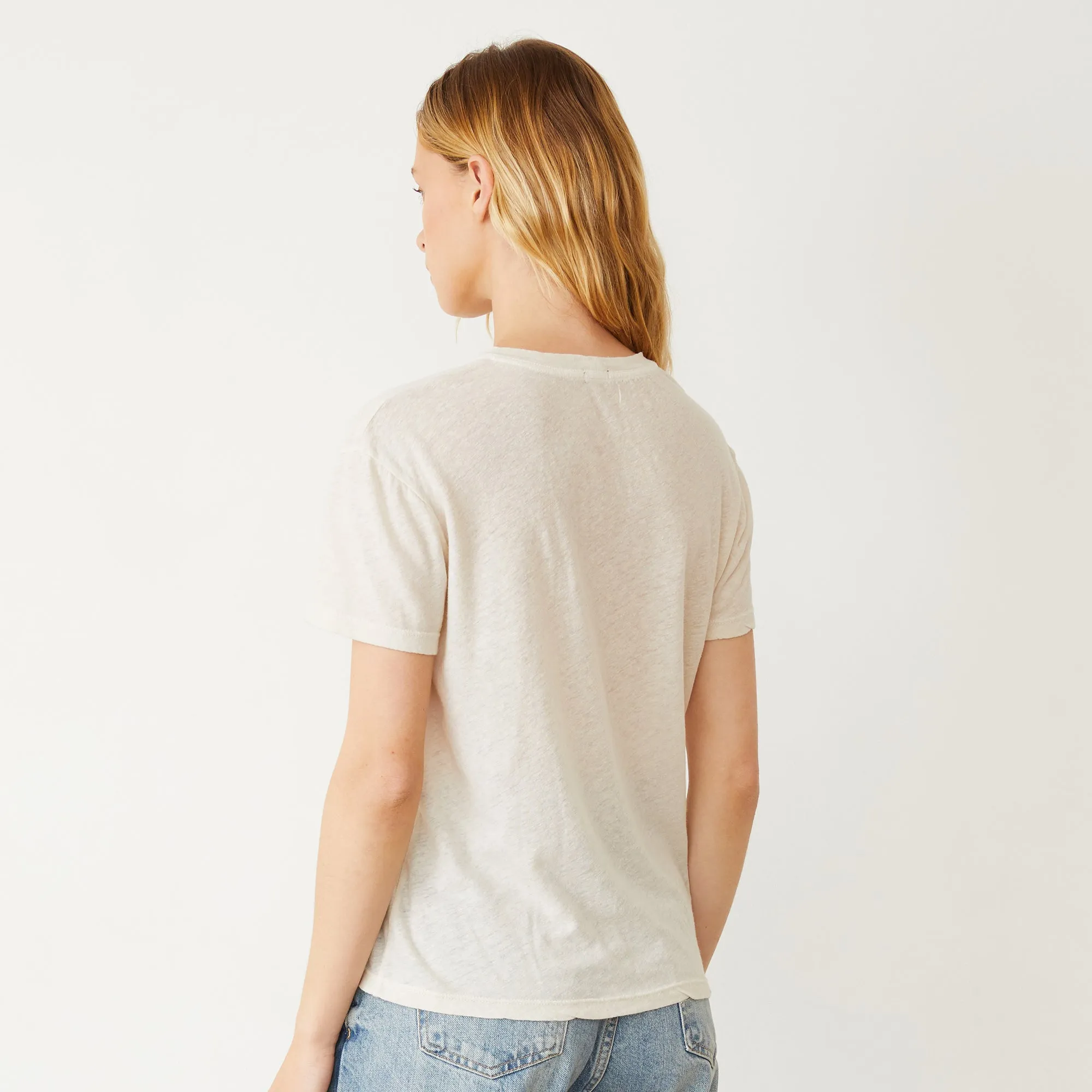 Linen Jersey Basic Crew Neck Tee