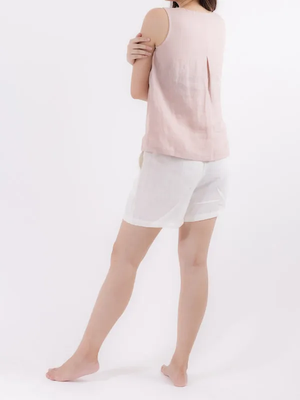 Linen Relaxed Shorts in White