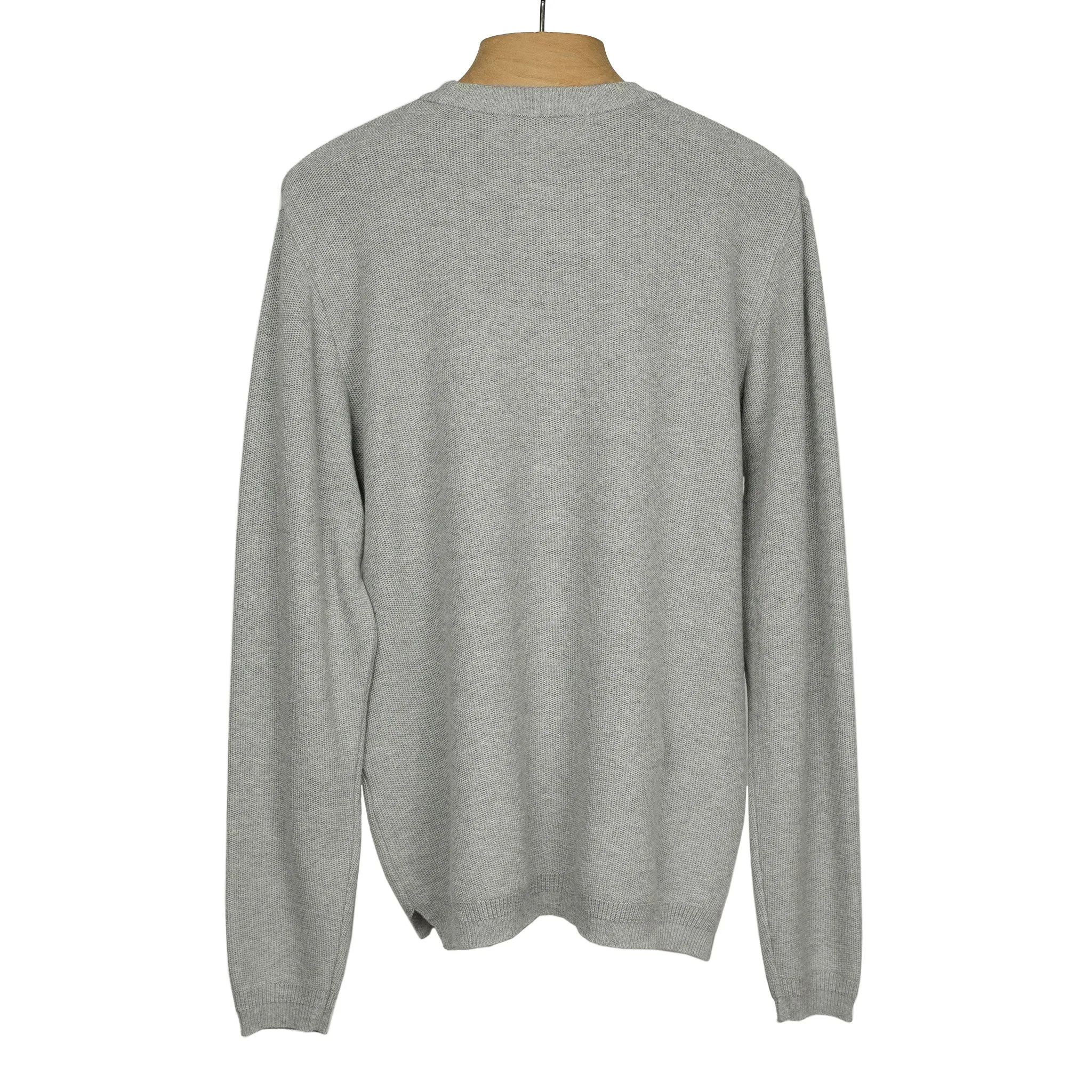 Long sleeve knit t-shirt in ash grey cotton