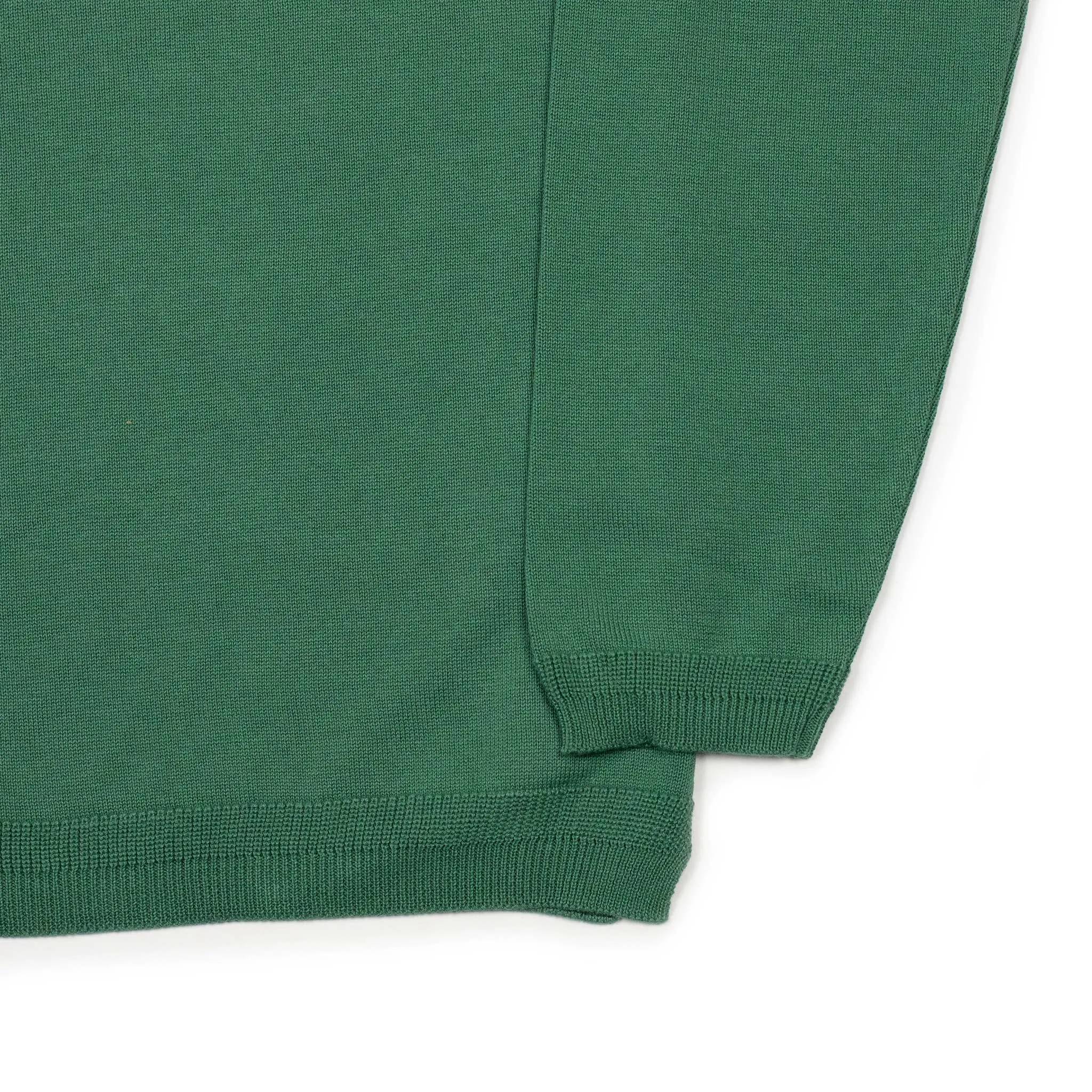 Long sleeve knit t-shirt in jade green cotton