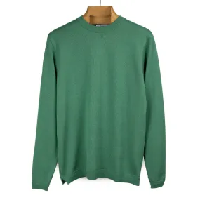 Long sleeve knit t-shirt in jade green cotton