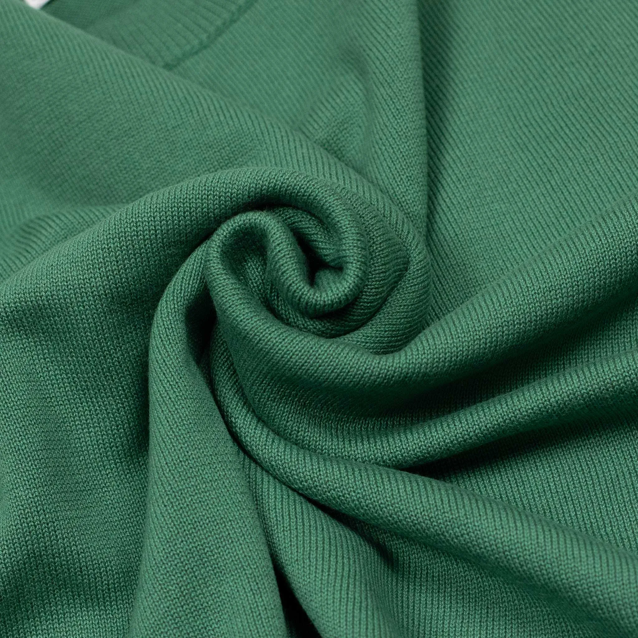 Long sleeve knit t-shirt in jade green cotton