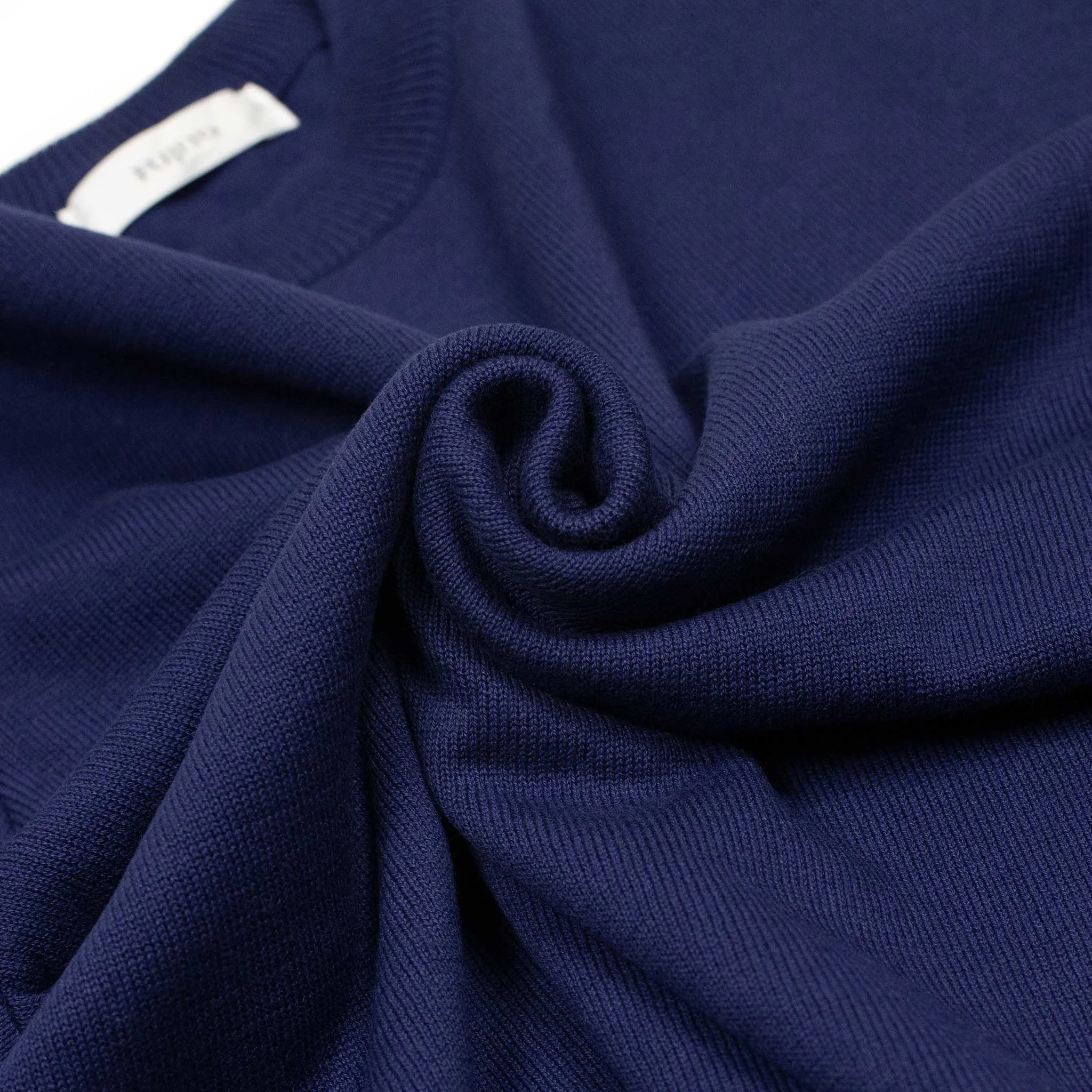 Long sleeve knit t-shirt in midnight blue cotton