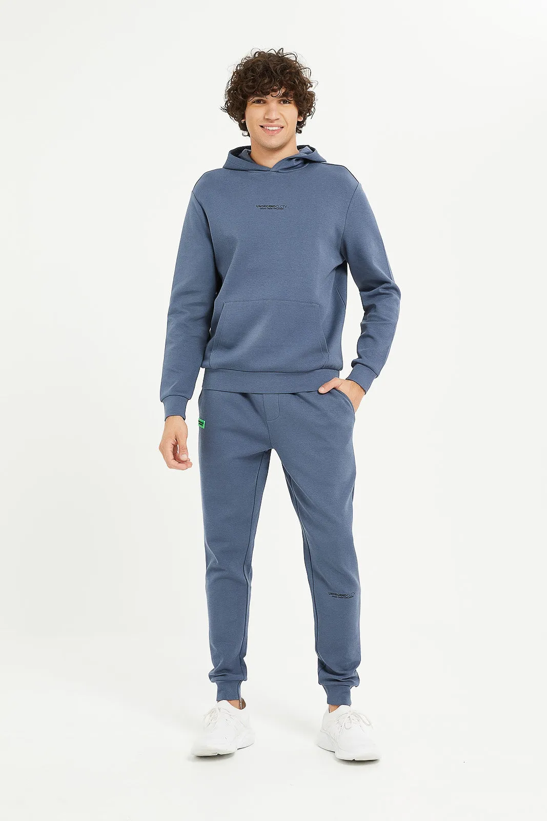 Men Blue Soft Touch Hoodie Sweatshirt