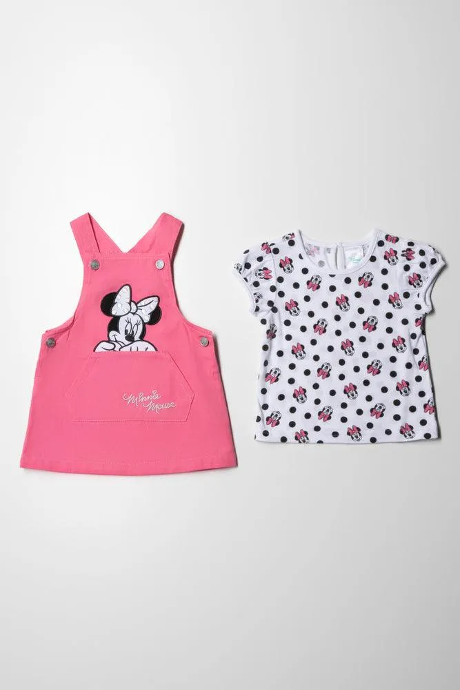 Minnie Mouse Twill Pinni Dress Pink