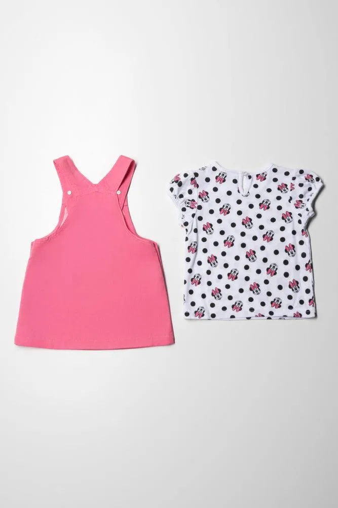 Minnie Mouse Twill Pinni Dress Pink