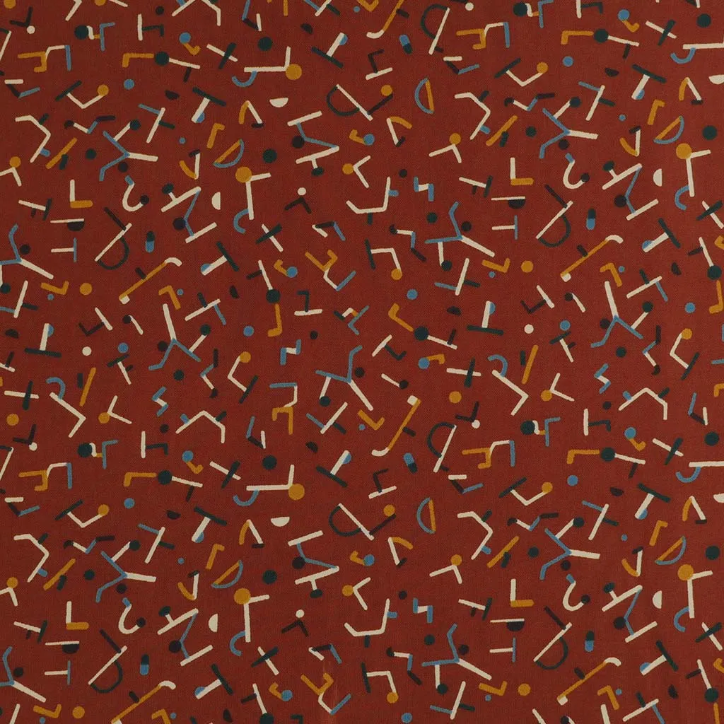 Monroe - Rust, Jumbled Woven Crepe Fabric