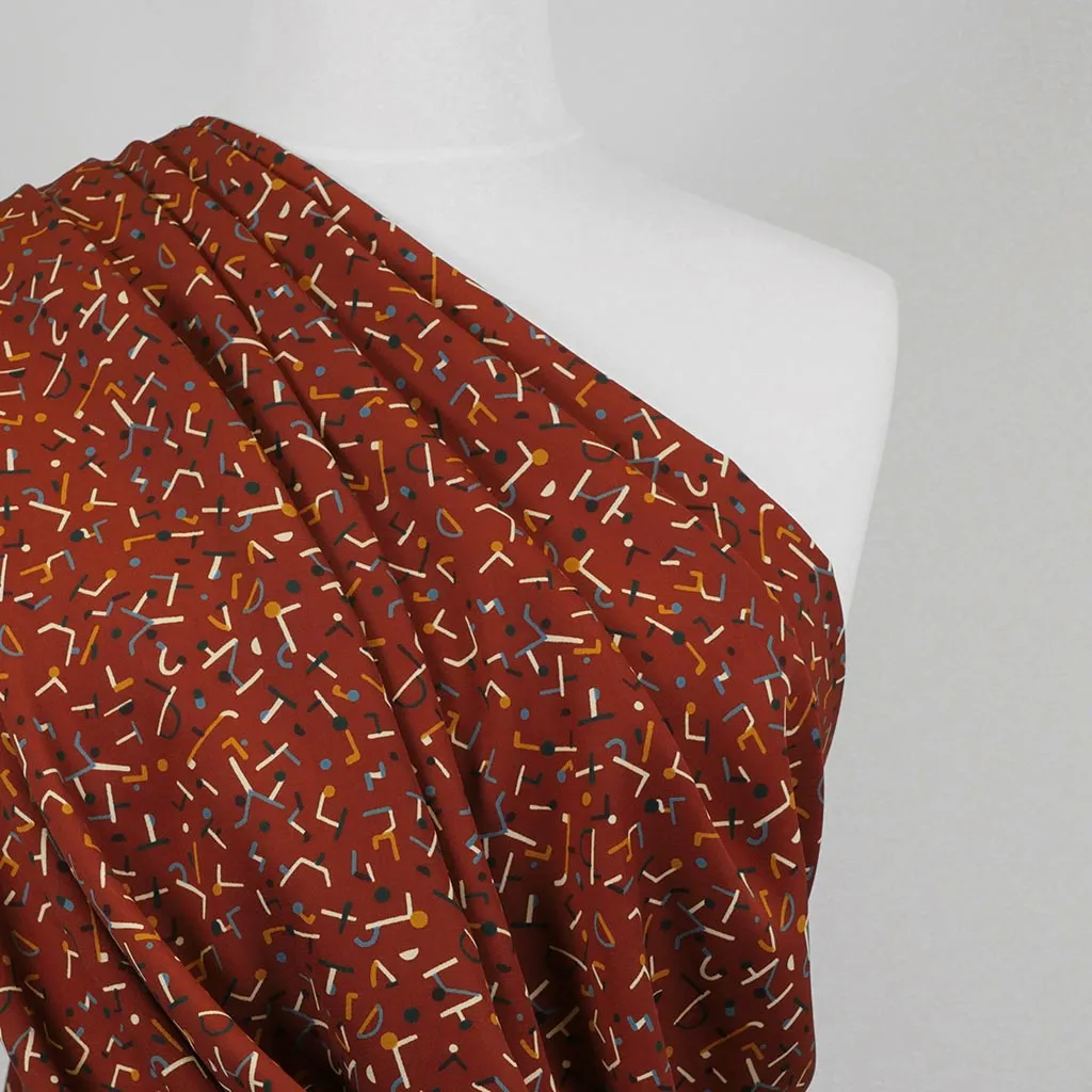 Monroe - Rust, Jumbled Woven Crepe Fabric