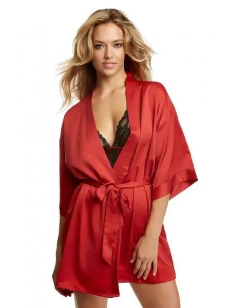 Muse Satin Kimono - Tango Red -