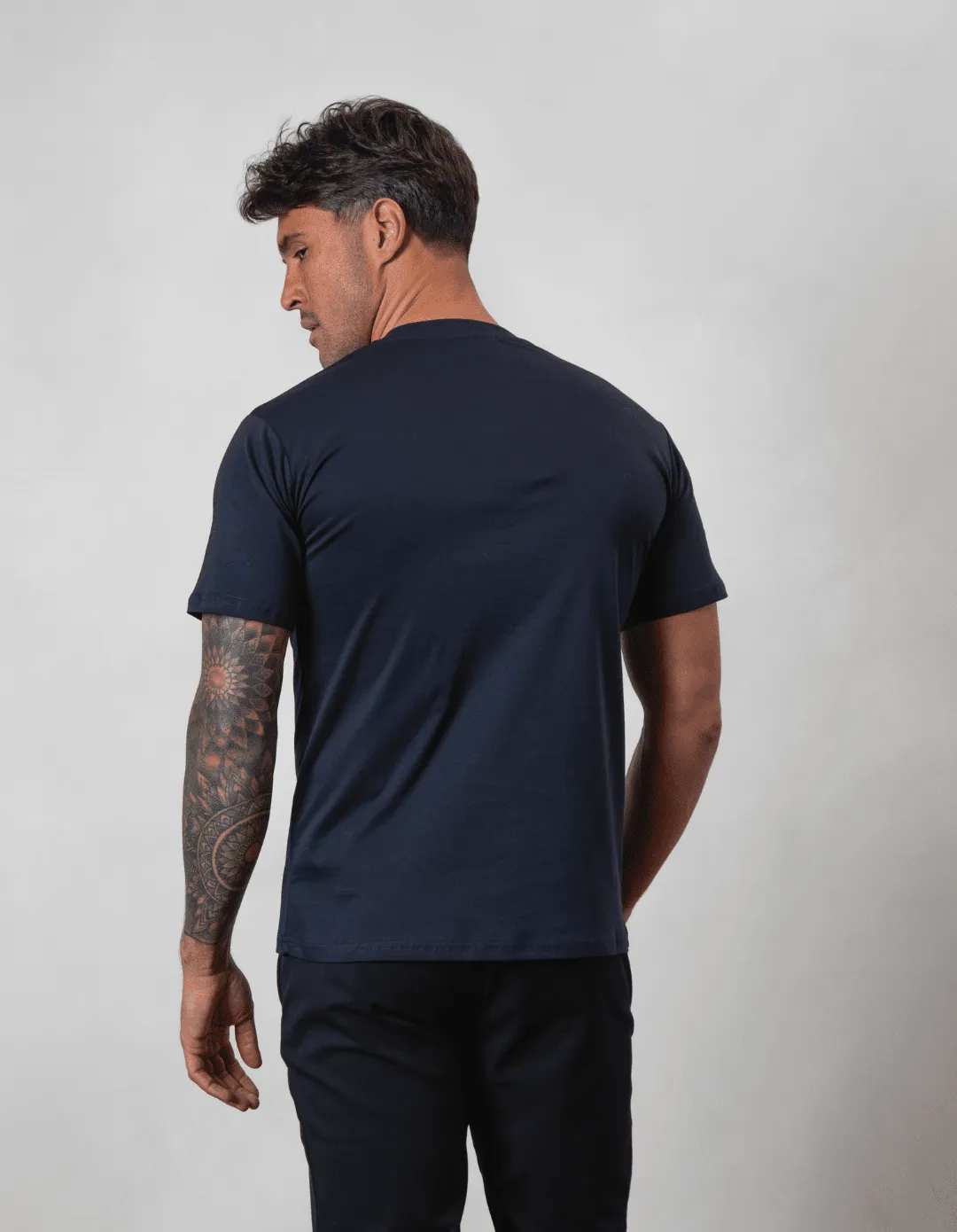 Navy Mercerised T-Shirt