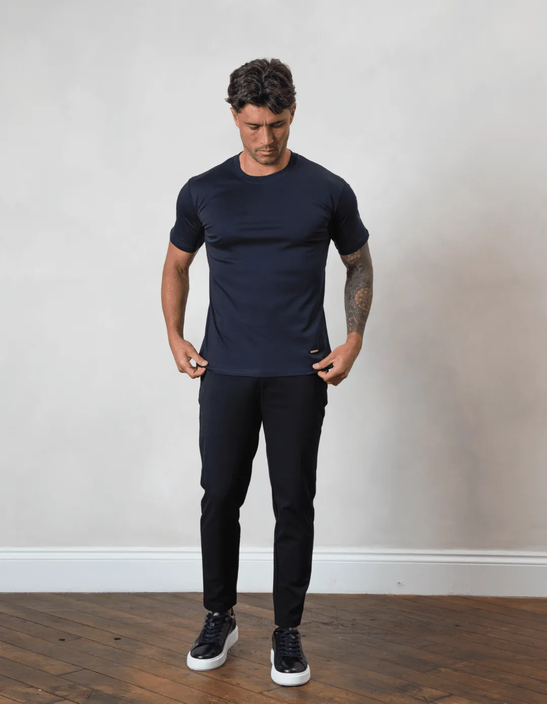 Navy Mercerised T-Shirt