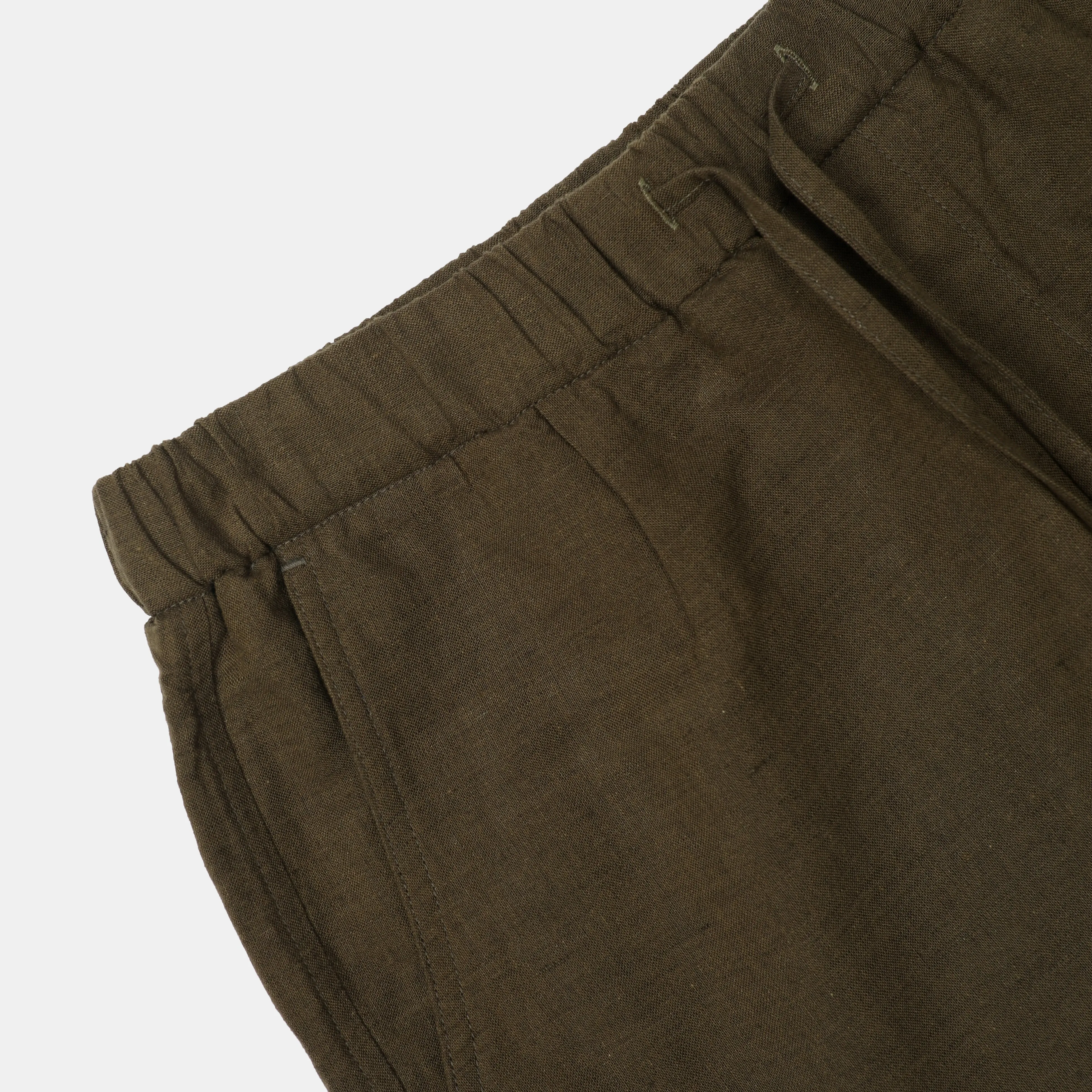 Olive Linen Relaxed Waist Short