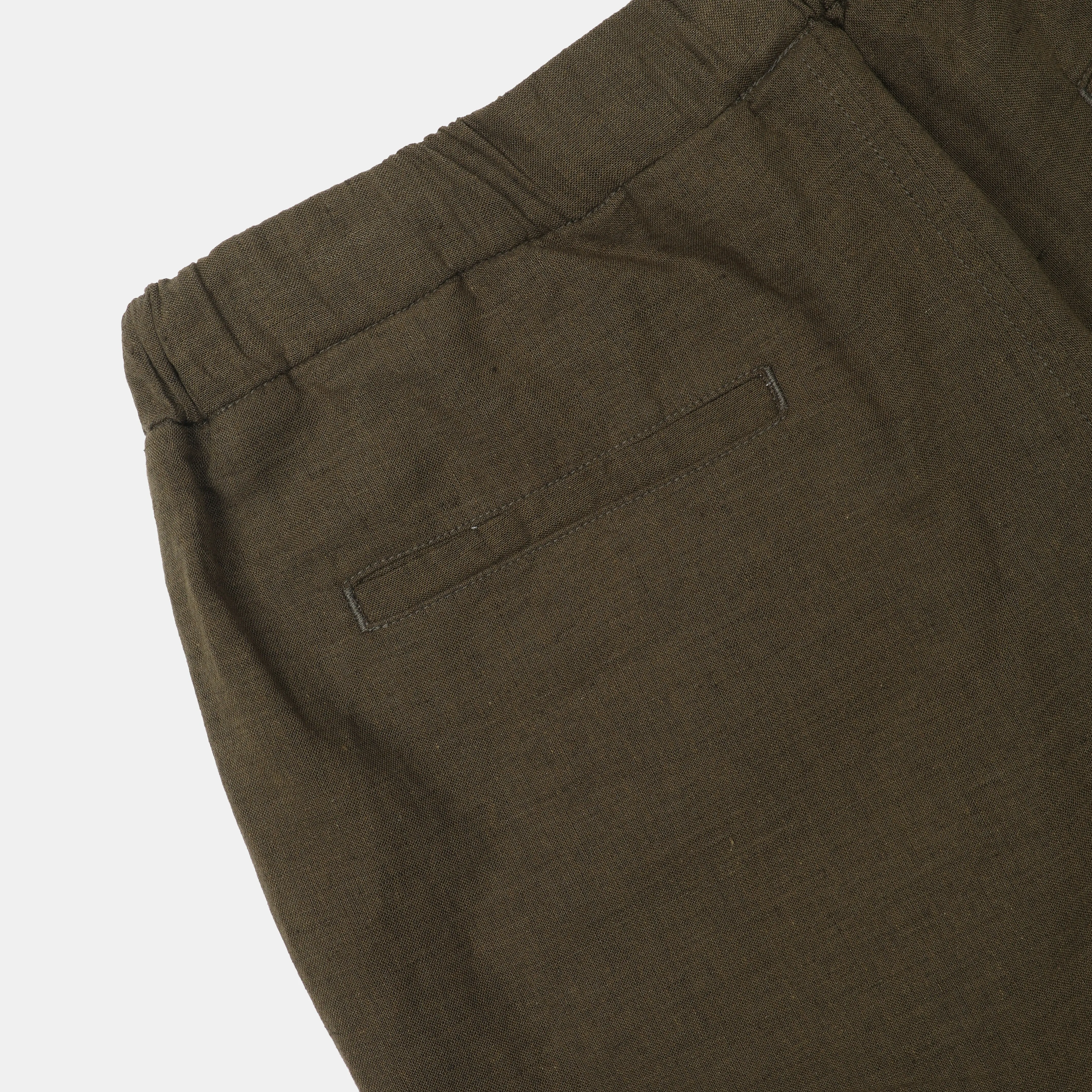 Olive Linen Relaxed Waist Short