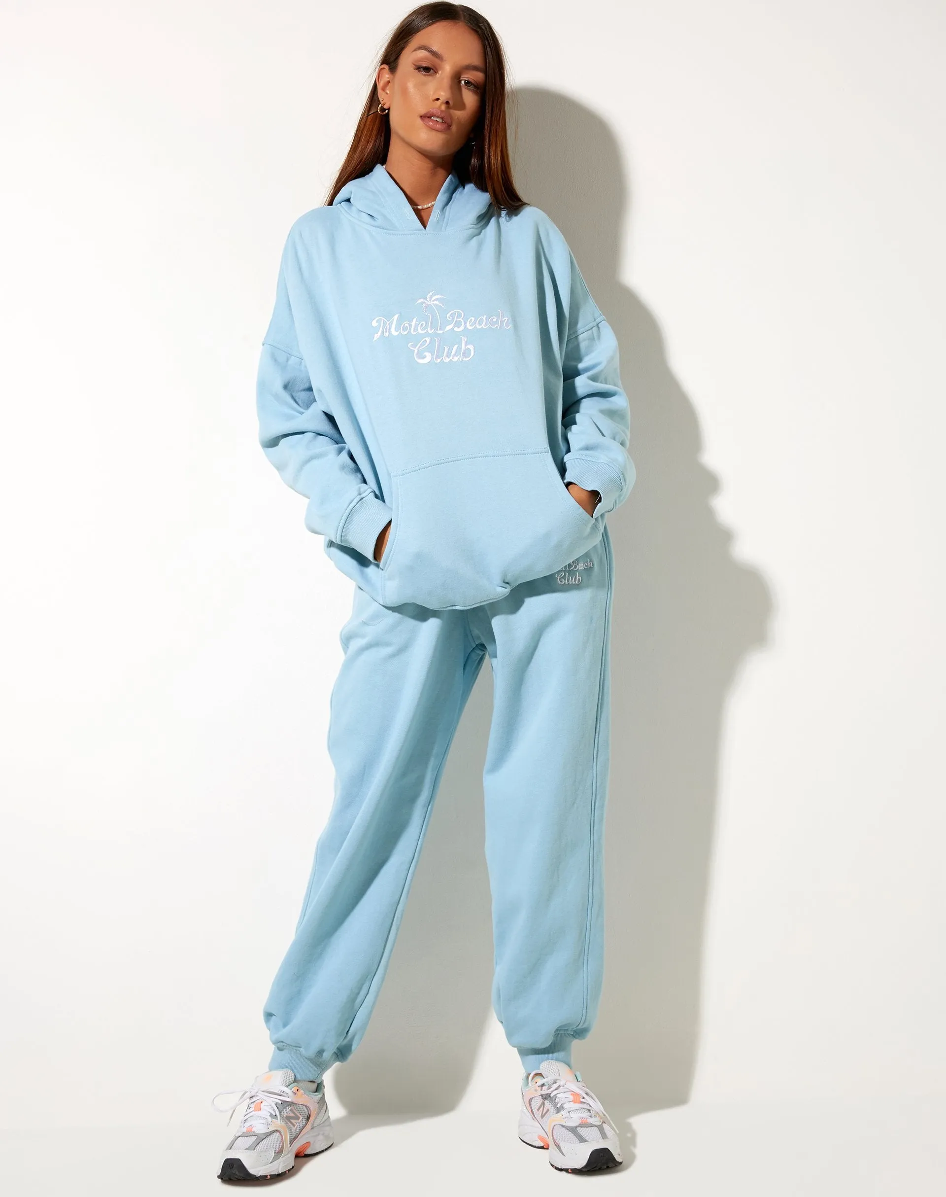 Oversize Hoodie in Nantucket Blue Motel Beach Club